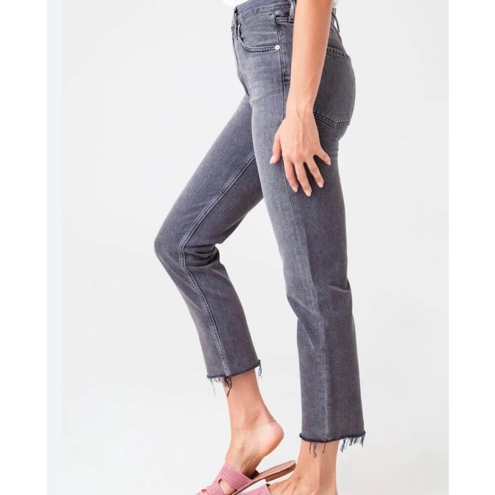 Citizens of Humanity Daphne Crop Jeans Women’s 25 Gray High Rise Straight Raw